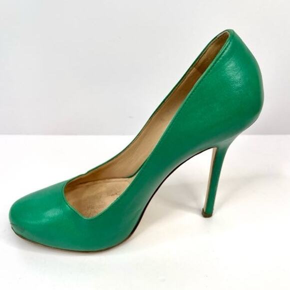 SERGIO ROSSI Green Leather 4 Inch Heel Shoes Size 5.5 (EU 36) - Picture 3 of 14